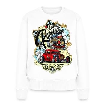 Hot rod - Pull Premium bio Femme - blanc - Devant - Julia (174cm)
