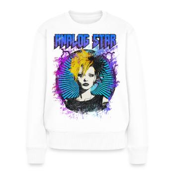 Analog Star - Women's Premium Organic Jumper - white - Front - Julia (174cm)
