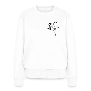Comme un oiseau - Pull Premium bio Femme - blanc - Devant - Julia (174cm)