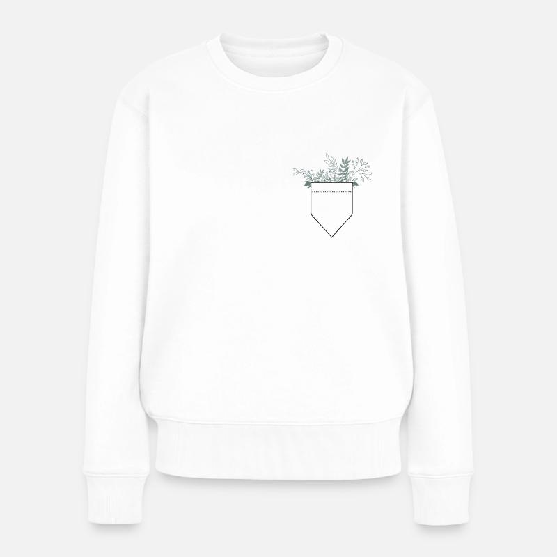 Pflanzen aus Tasche - Frauen Premium Bio Pullover - Weiß