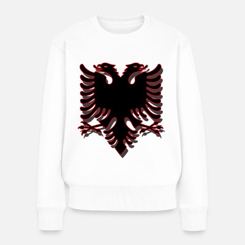 DOUBLE ADLER ALBANIA / Le drapeau de Skanderbeg - Pull Premium bio Femme - blanc
