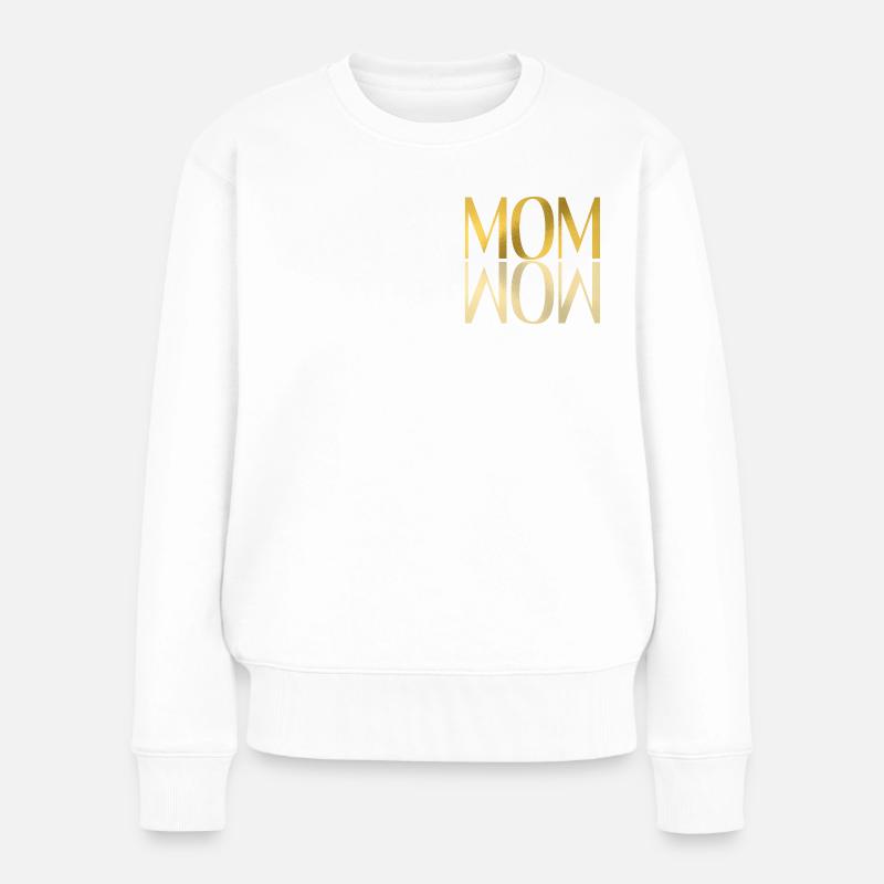 Mom wow gold - Frauen Premium Bio Pullover - Weiß