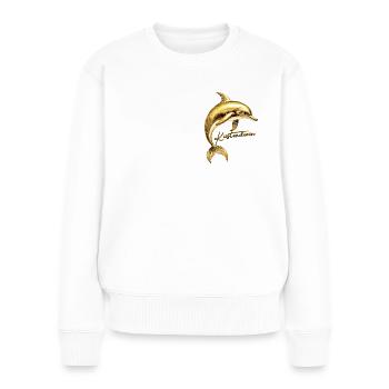 Coastal Deern Golden Dolphin - Women's Premium Organic Jumper - white - Front - Julia (174cm)