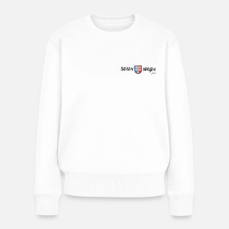 Pongratz Design | Siebenbürgen Wappen Design - Frauen Premium Bio Pullover - Weiß