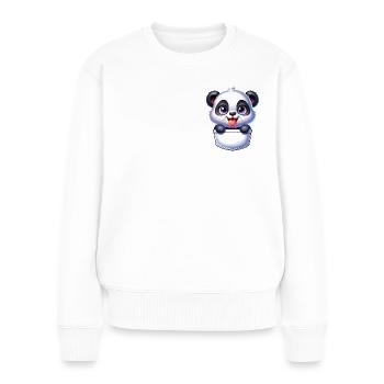 Panda in a Pocket - Women's Premium Organic Jumper - white - Front - Julia (174cm)