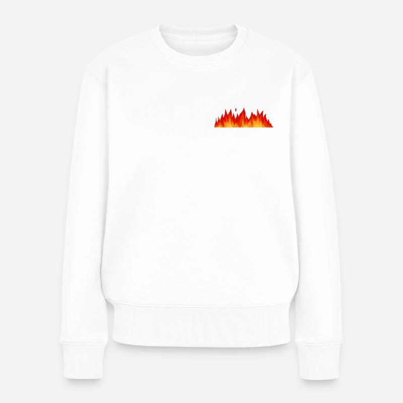 Feuer! - Frauen Premium Bio Pullover - Weiß