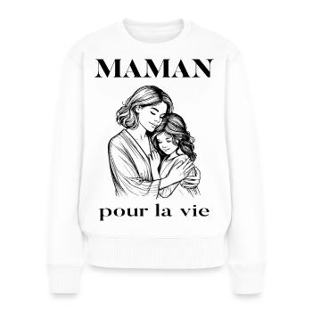 Mama fürs Leben - Frauen Premium Bio Pullover - Weiß - Vorne - Julia (174cm)