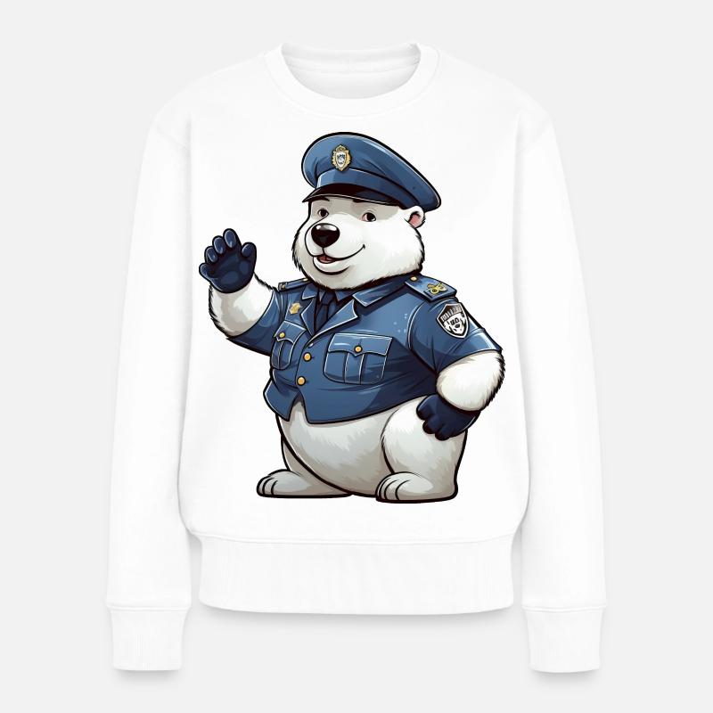 Eisbären Polizei - Frauen Premium Bio Pullover - Weiß