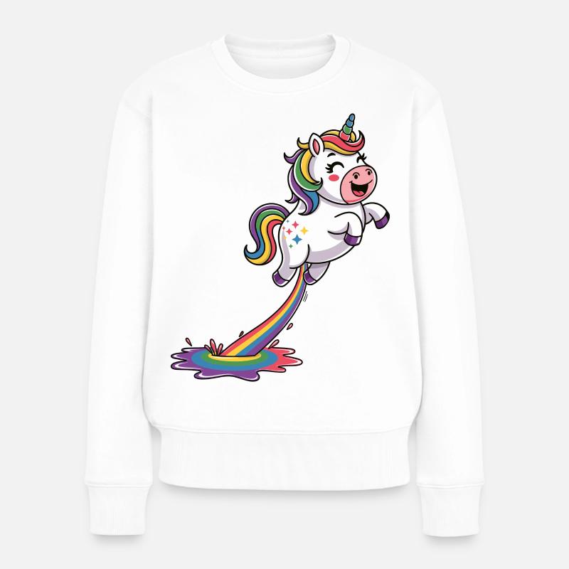 Einhorn Pups - Frauen Premium Bio Pullover - Weiß