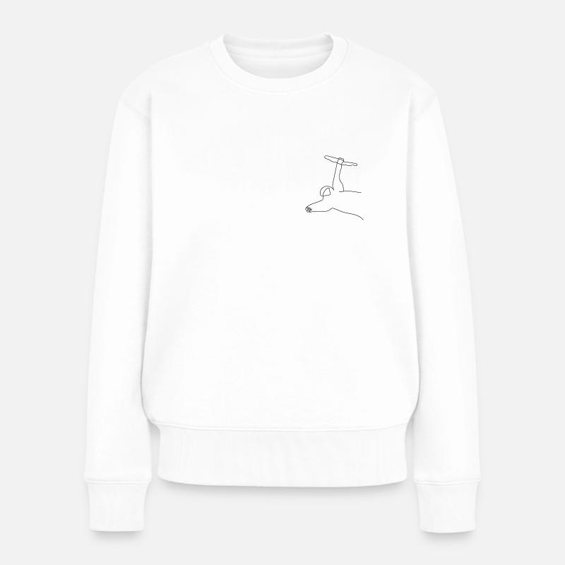 Drôle de conception de rocher avec un paresseux - Pull Premium bio Femme - blanc