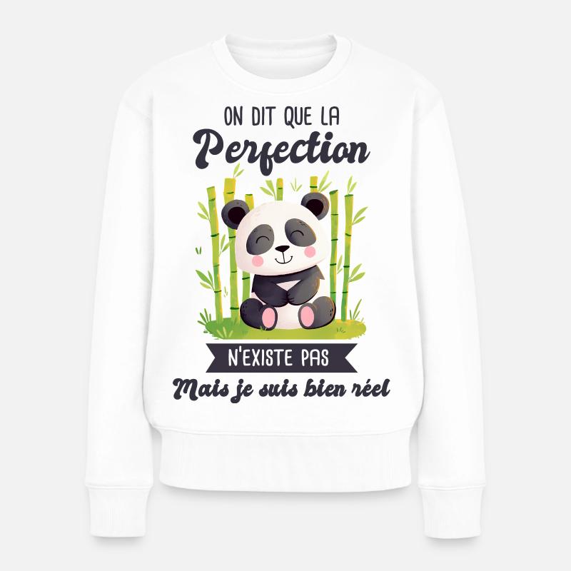 panda mignon naissance bébé. - Pull Premium bio Femme - blanc