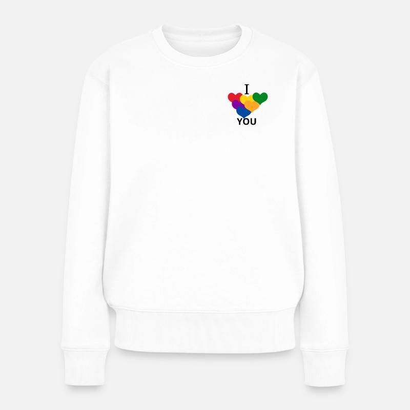 LIEBE DICH 1 - Frauen Premium Bio Pullover - Weiß
