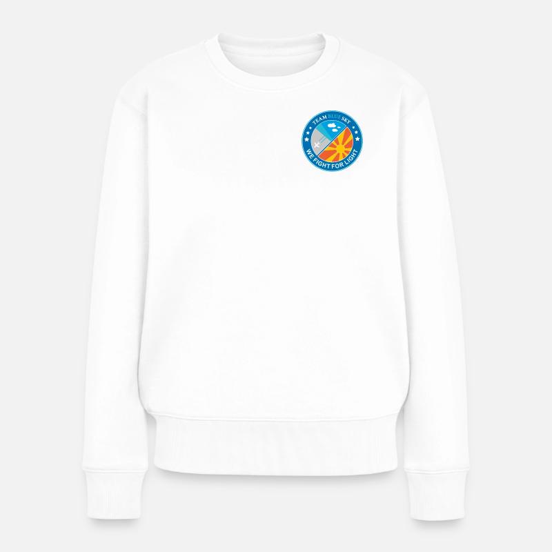 Leichtes Kriegerabzeichen Luft- und Sonnenmissionsemblem - Frauen Premium Bio Pullover - Weiß