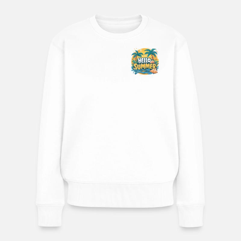 Dazzling elegance HELLO SUMMER - Women's Premium Organic Jumper - white