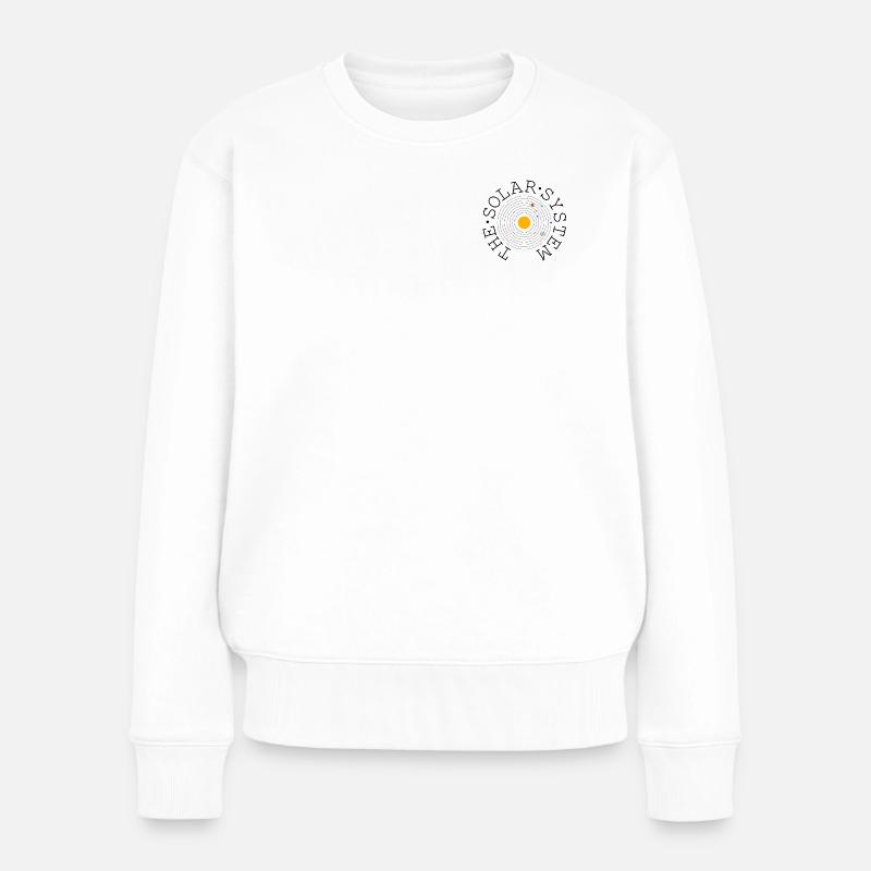 The Solar System (black) - Frauen Premium Bio Pullover - Weiß