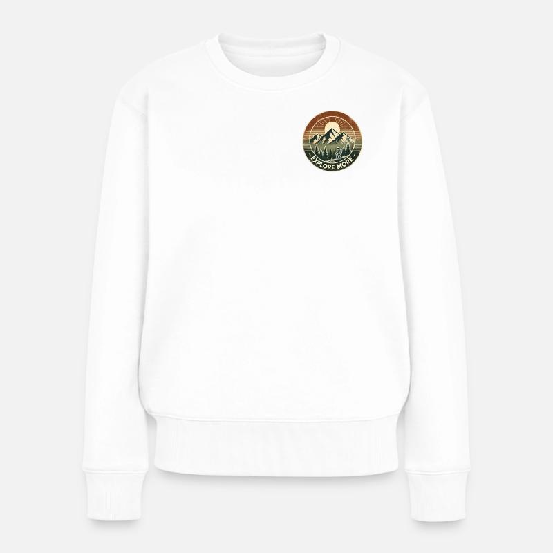 Explore More - Frauen Premium Bio Pullover - Weiß