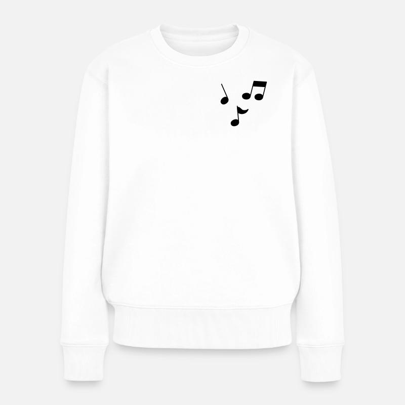 Musiknoten - Frauen Premium Bio Pullover - Weiß