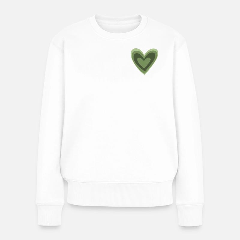 Cœur vert - Pull Premium bio Femme - blanc