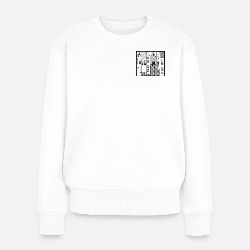 Kleinstadt - Frauen Premium Bio Pullover - Weiß