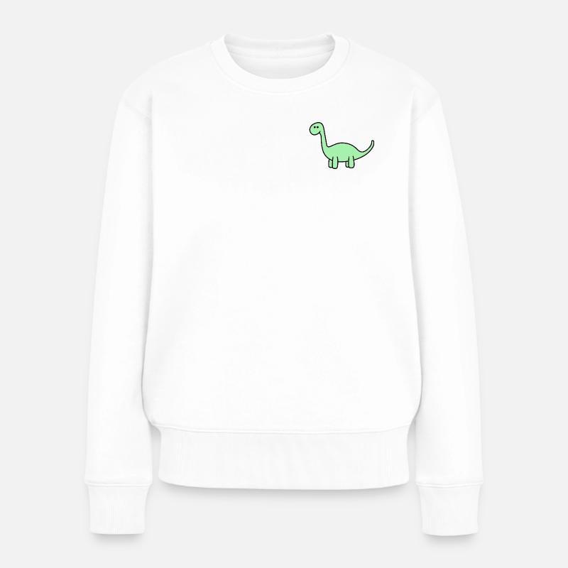 Dino - Frauen Premium Bio Pullover - Weiß
