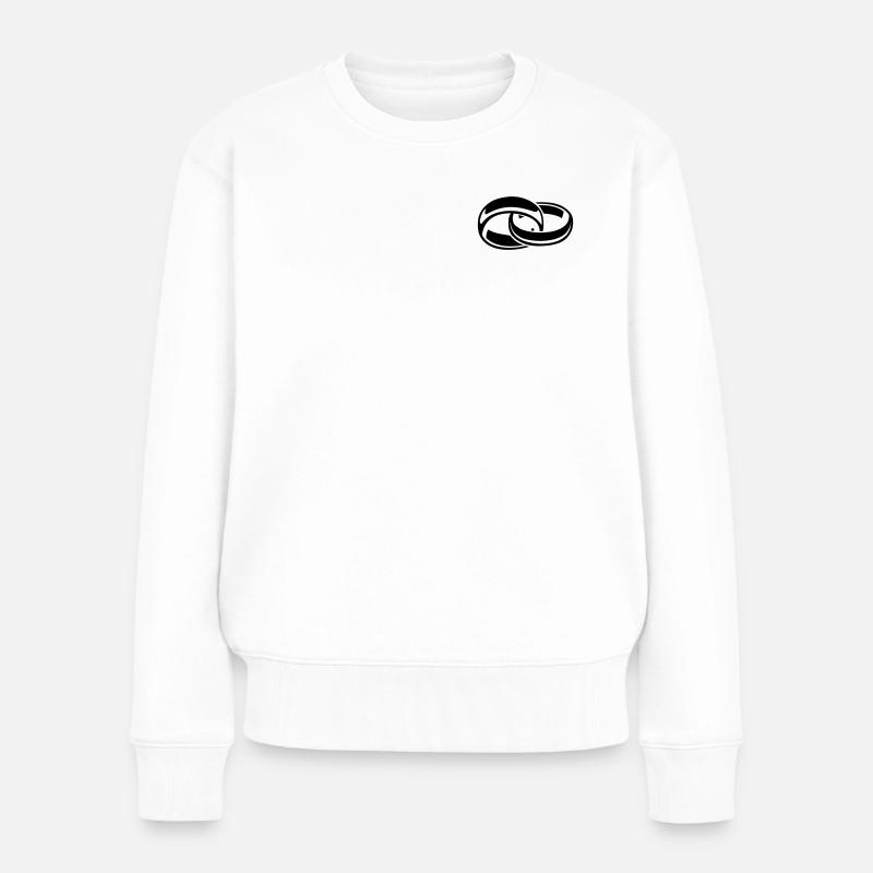 Eheringe - Frauen Premium Bio Pullover - Weiß