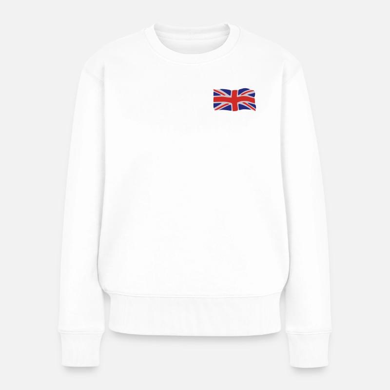 Flagge Großbritannien - Frauen Premium Bio Pullover - Weiß