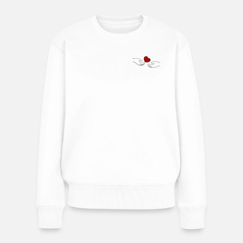 Cœur rouge - Pull Premium bio Femme - blanc