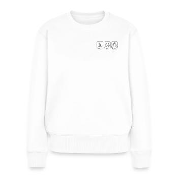 Schere Stein Papier - Paar Bier - Frauen Premium Bio Pullover - Weiß - Vorne - Julia (174cm)