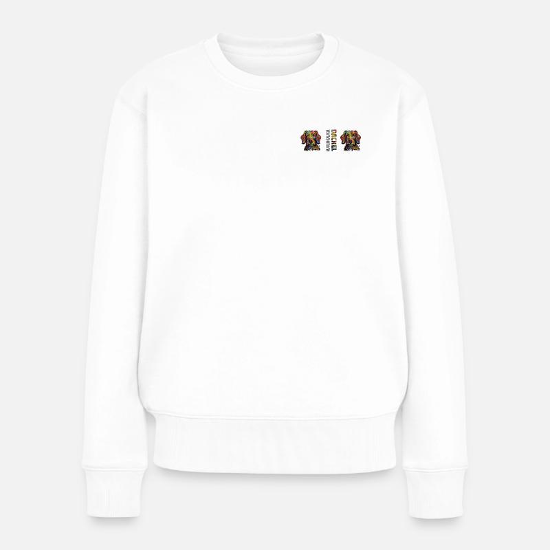 Teckel à poil dur - Pull Premium bio Femme - blanc