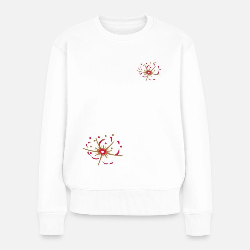 Kirschblüte mit Blütenstaub - Frauen Premium Bio Pullover - Weiß