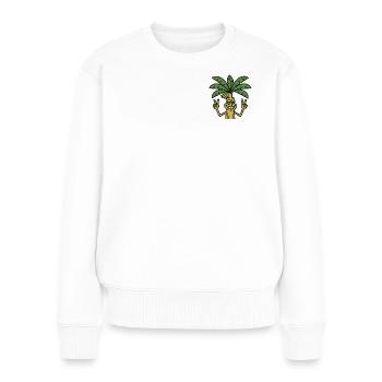 Funny Musa banana palm tree cartoon peace summer - Women's Premium Organic Jumper - white - Front - Julia (174cm)