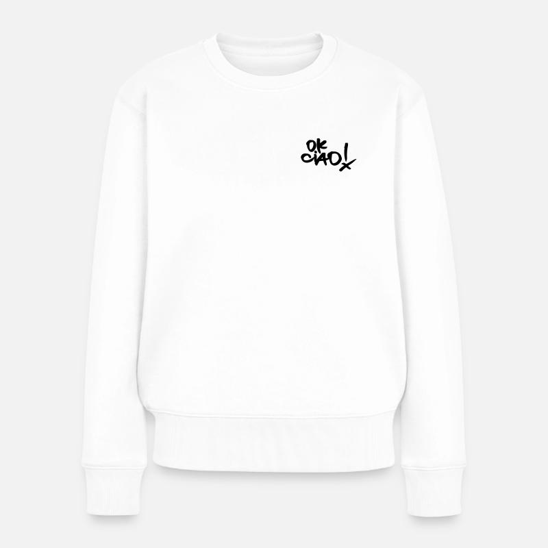 OK CIAO - Frauen Premium Bio Pullover - Weiß