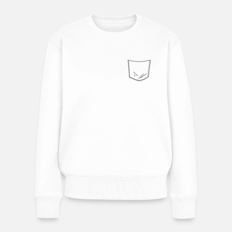 Brusttasche - Frauen Premium Bio Pullover - Weiß