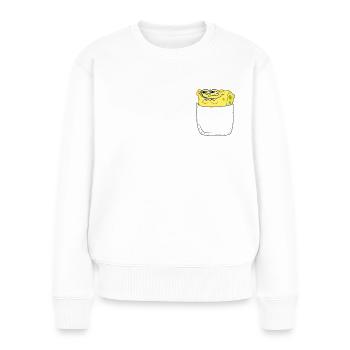 SpongeBob Schwammkopf Brustmotiv Fanartikel - Frauen Premium Bio Pullover - Weiß - Vorne - Julia (174cm)