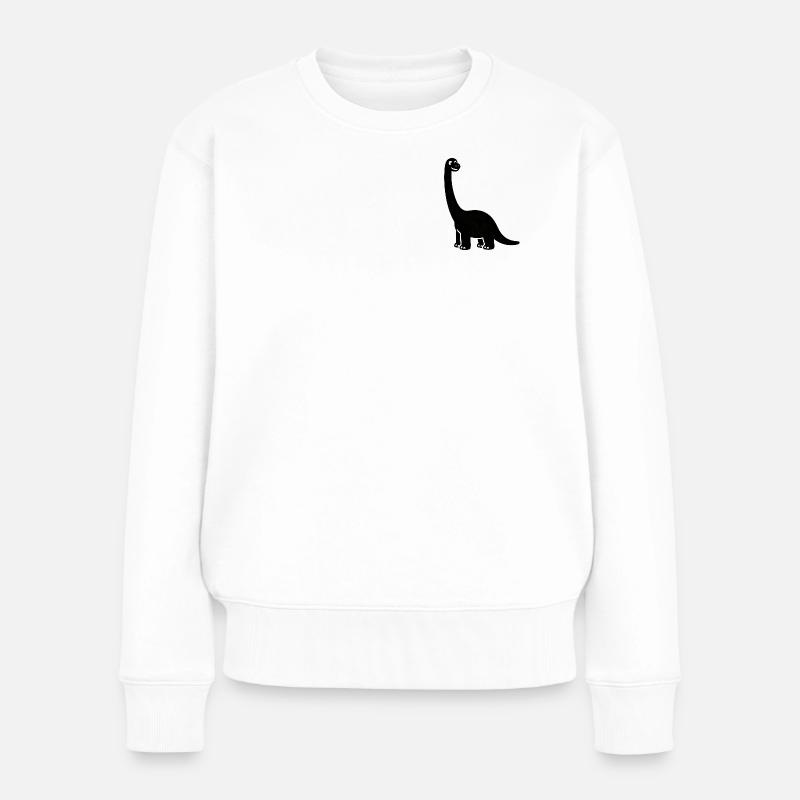 Silhouette de dinosaure à long cou - Pull Premium bio Femme - blanc
