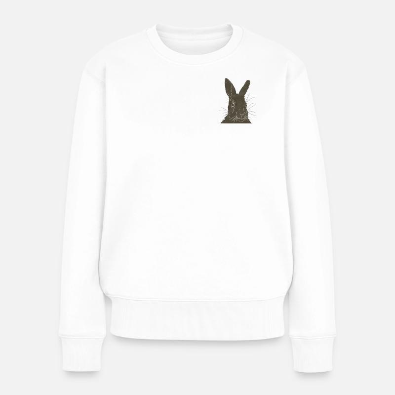 Silhouette de lapin Couleurs de la Terre - Pull Premium bio Femme - blanc