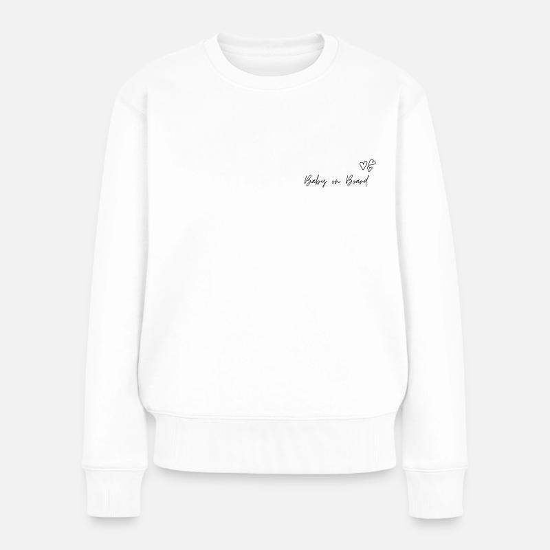 Baby on Board - Frauen Premium Bio Pullover - Weiß