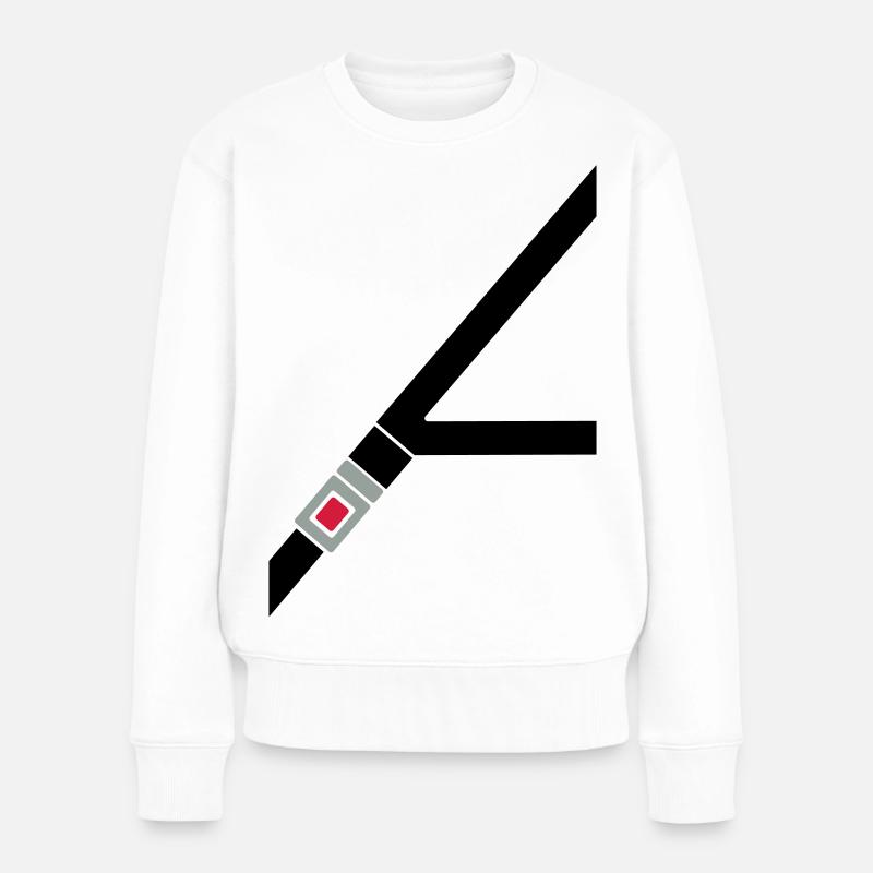 Sicherheitsgurt - Frauen Premium Bio Pullover - Weiß
