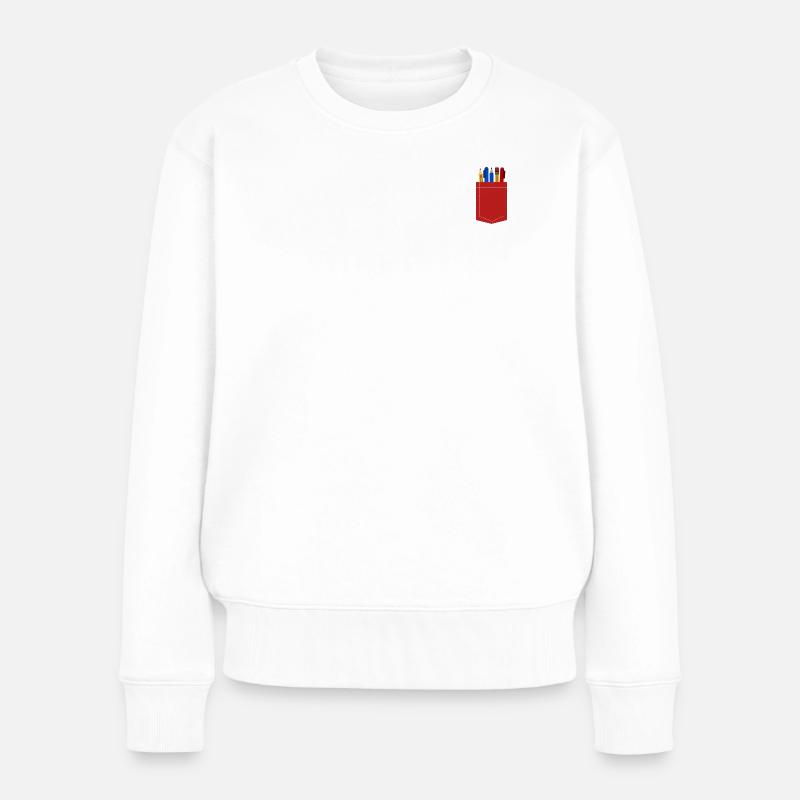 Pens in a pocket - Teacher's Tee or Dr's Tee - Frauen Premium Bio Pullover - Weiß
