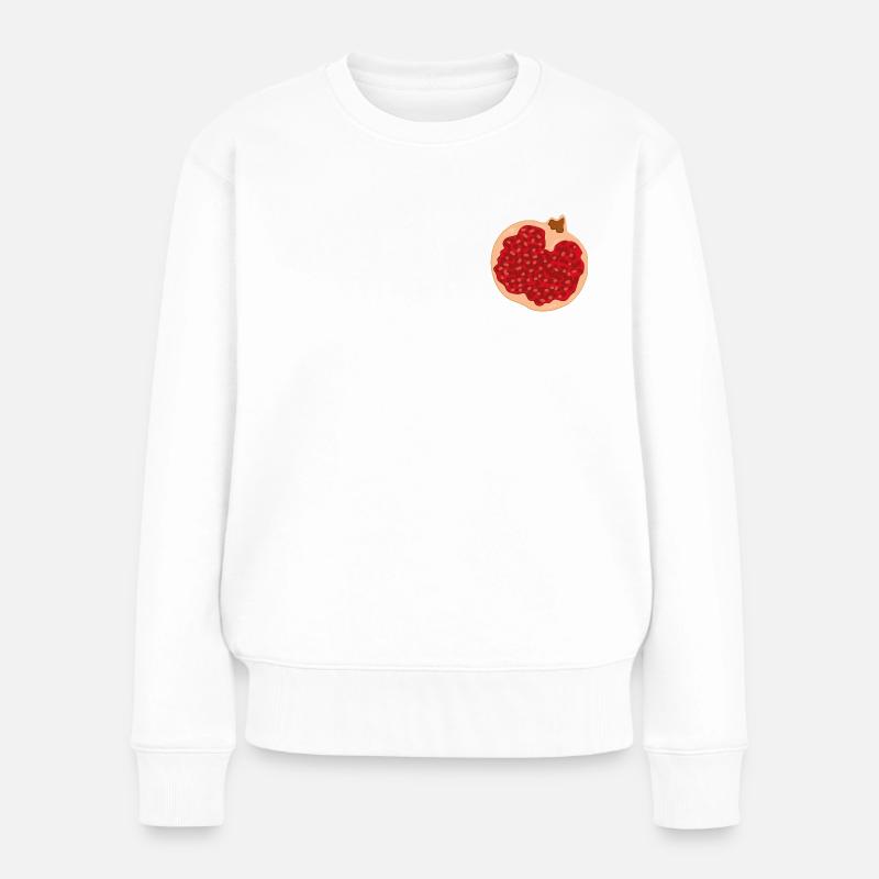 Früchtchen - Granatapfel - Frauen Premium Bio Pullover - Weiß