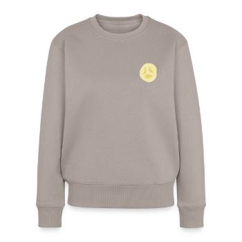 Früchtchen - Banane - Frauen Premium Bio Pullover - Taupe - Vorne - Julia (174cm)