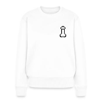 Ein kleines Zeichen gegen Sexismus (WHITEdition) - Frauen Premium Bio Pullover - Weiß - Vorne - Julia (174cm)