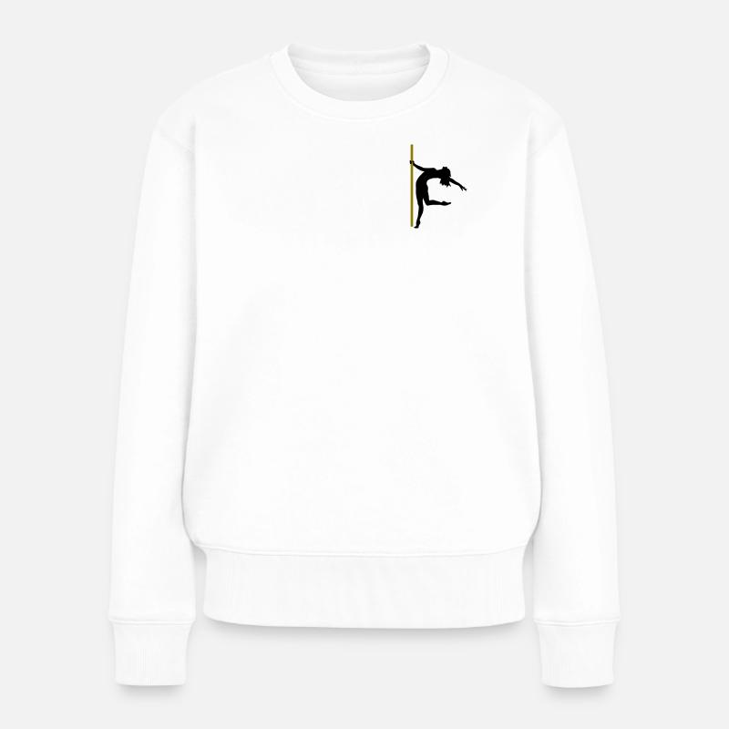 La silhouette d’une danseuse de pole dance - Pull Premium bio Femme - blanc
