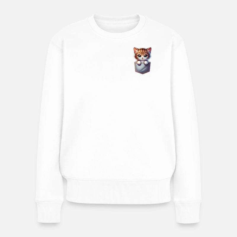 Süße Babykatze - Frauen Premium Bio Pullover - Weiß