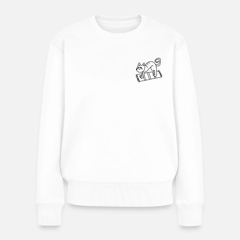 Anti-Zoo Feliner Teppich - Frauen Premium Bio Pullover - Weiß