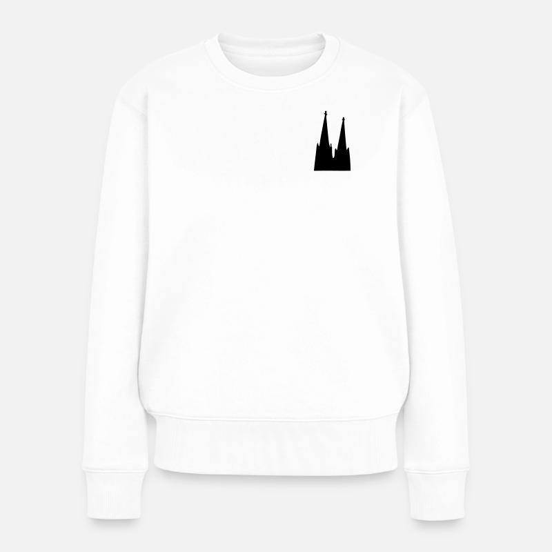Der Kölner Dom zu Köln - Frauen Premium Bio Pullover - Weiß