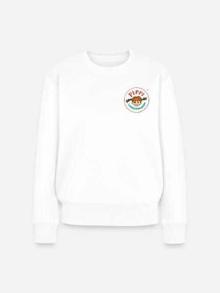Pippi Langstrumpf Rundes Logo - Frauen Premium Bio Pullover - Weiß