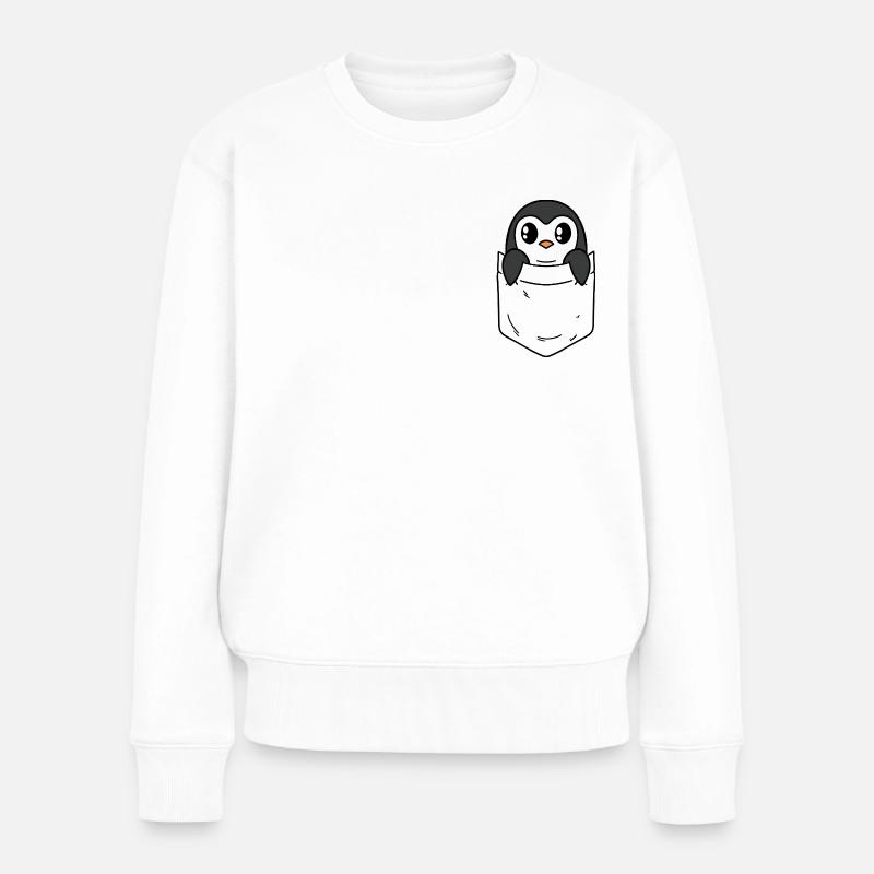 Pinguin Penguin Lover - Frauen Premium Bio Pullover - Weiß