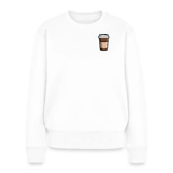 Kafee to Go Morgenmensch - Frauen Premium Bio Pullover - Weiß - Vorne - Julia (174cm)
