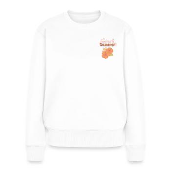 Summer Positivity - Idée cadeau - Pull Premium bio Femme - blanc - Devant - Julia (174cm)